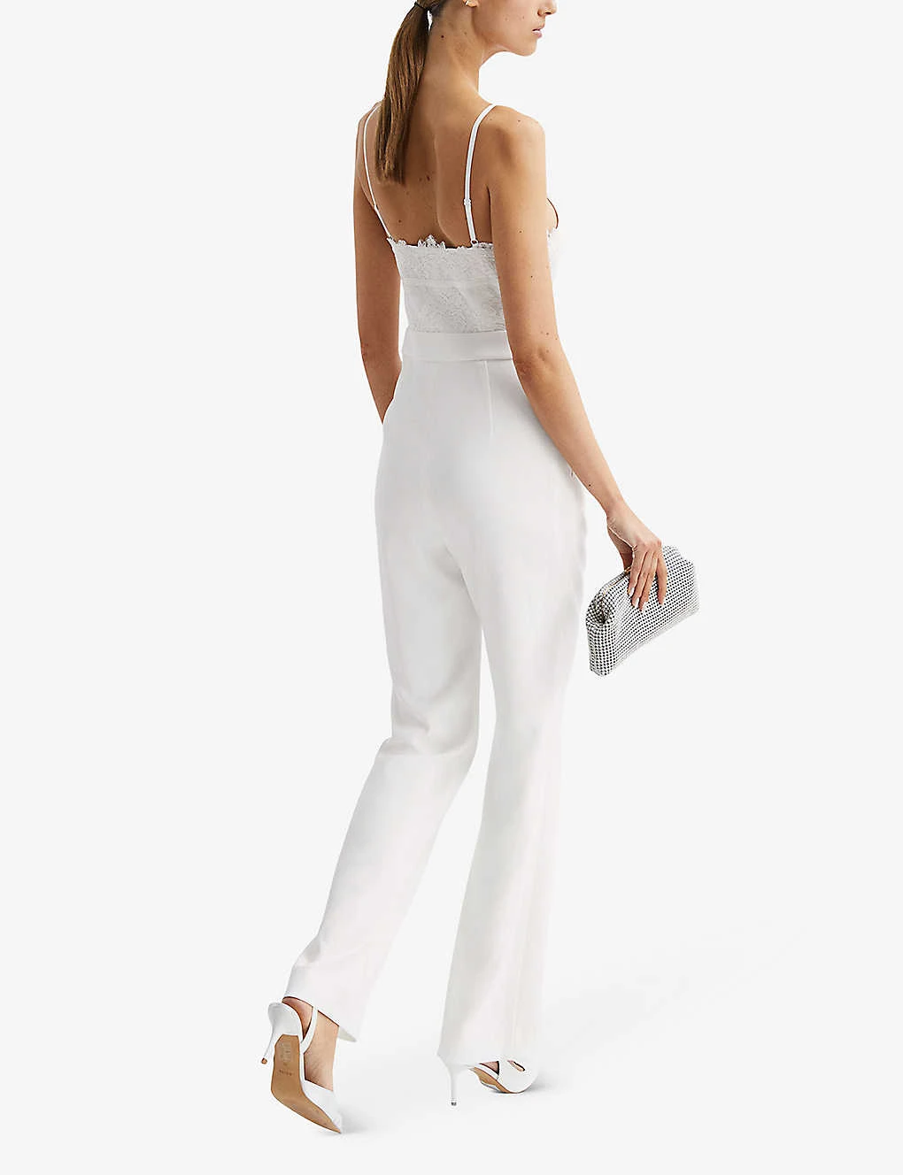 Reiss Cora Lace-bodice Stretch-woven Jumpsuit 4 Reiss Cora Lace-bodice Stretch-woven Jumpsuit - Image 4