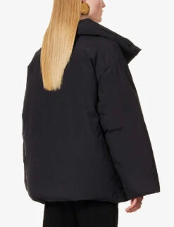 Toteme Signature Organic Cotton-blend Down Jacket -Women Clothing Store R04077077 BLACK ALT03