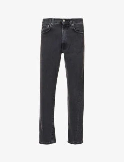 Toteme Twisted Seam Brand-embroidered Straight Mid-rise Stretch-organic Denim Jeans