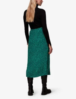 Whistles Lava Spot-print Buttoned Woven Midi Skirt -Women Clothing Store R04077984 MULTICOLOURED ALT03
