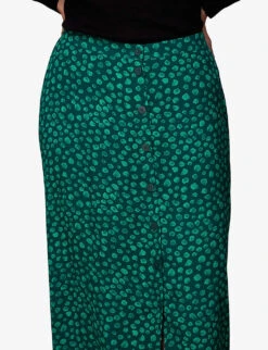 Whistles Lava Spot-print Buttoned Woven Midi Skirt -Women Clothing Store R04077984 MULTICOLOURED ALT04