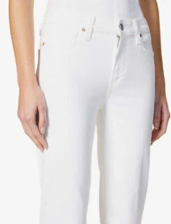 Paige Manhattan Boot Slim-fit High-rise Stretch-denim Jeans -Women Clothing Store R04078747 CRISPWHITE ALT04