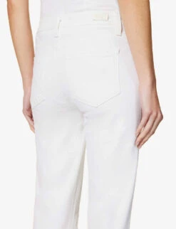 Paige Manhattan Boot Slim-fit High-rise Stretch-denim Jeans -Women Clothing Store R04078747 CRISPWHITE ALT05