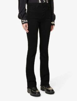 Paige Manhattan Boot Slim-fit High-rise Jeans -Women Clothing Store R04078748 BLACKSHADOW ALT02