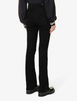 Paige Manhattan Boot Slim-fit High-rise Jeans -Women Clothing Store R04078748 BLACKSHADOW ALT03