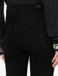 Paige Manhattan Boot Slim-fit High-rise Jeans -Women Clothing Store R04078748 BLACKSHADOW ALT05