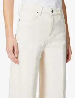 Paige Frankie Raw-hem Wide-leg High-rise Stretch-denim Jeans -Women Clothing Store R04078776 DESERTDUNEDESTRUCTED ALT04