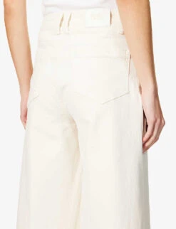 Paige Frankie Raw-hem Wide-leg High-rise Stretch-denim Jeans -Women Clothing Store R04078776 DESERTDUNEDESTRUCTED ALT05