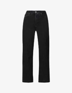 Paige Flaunt Spotlight Wide-leg High-rise Stretch-denim Jeans