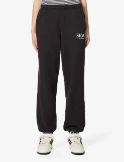 Upper East Side Logo-print Cotton-jersey Jogging Bottoms -Women Clothing Store R04081055 FADEDBLACKWHITE ALT02