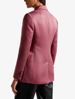 Ted Baker Seraph Double-breasted Satin Blazer -Women Clothing Store R04082042 DPPURPLE ALT03
