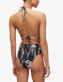 AllSaints Peri Mia Cut-out Stretch Recycled-polyamide Swimsuit 8 AllSaints Peri Mia Cut-out Stretch Recycled-polyamide Swimsuit -Women Clothing Store R04085129 BLACKWHITE ALT03