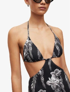 AllSaints Peri Mia Cut-out Stretch Recycled-polyamide Swimsuit 9 AllSaints Peri Mia Cut-out Stretch Recycled-polyamide Swimsuit -Women Clothing Store R04085129 BLACKWHITE ALT04
