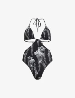 AllSaints Peri Mia Cut-out Stretch Recycled-polyamide Swimsuit