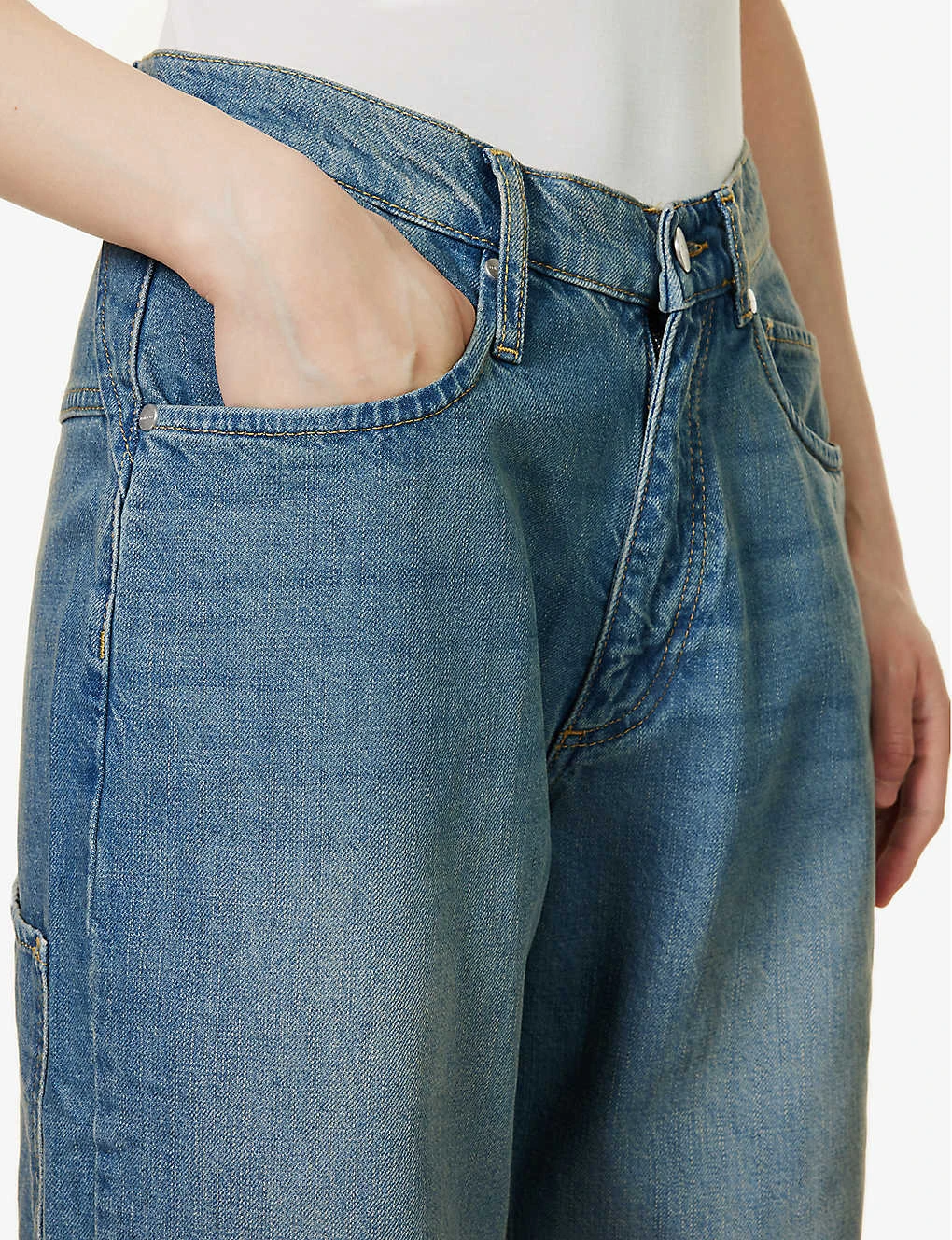 Echo Faded-wash Wide-leg Low-rise Jeans 5 Echo Faded-wash Wide-leg Low-rise Jeans - Image 5