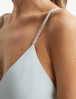 Reiss Irina Embellished-strap Belted-waist Woven Jumpsuit -Women Clothing Store R04087035 GREEN ALT04