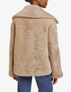 By Malina Tayla Oversized-collar Shearling Jacket -Women Clothing Store R04087791 LIGHTBEIGE ALT03