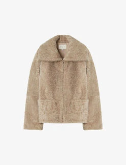 By Malina Tayla Oversized-collar Shearling Jacket