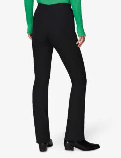 Whistles Flared High-rise Stretch-cotton Trousers -Women Clothing Store R04089120 BLACK ALT03