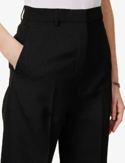 Acne Studios Straight-leg Mid-rise Cotton-blend Trousers 9 Acne Studios Straight-leg Mid-rise Cotton-blend Trousers -Women Clothing Store R04089964 BLACK ALT04