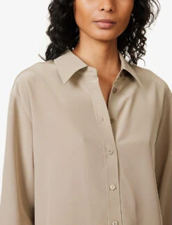 Joseph Joe Regular-fit Silk Shirt -Women Clothing Store R04095074 PEWTER ALT05
