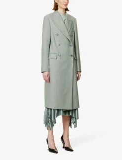 Joseph Cornwall Double-breasted Wool-blend Coat -Women Clothing Store R04095085 DARKSAGE ALT02
