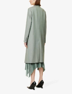 Joseph Cornwall Double-breasted Wool-blend Coat -Women Clothing Store R04095085 DARKSAGE ALT03