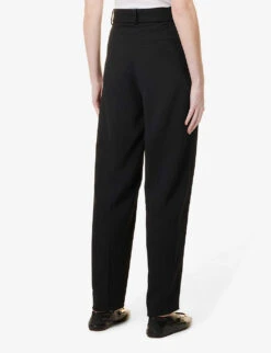 Joseph Drew Tapered-leg High-rise Stretch-woven Trousers -Women Clothing Store R04095198 BLACK ALT03