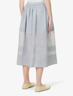 Joseph Sully Panelled Silk Midi Skirt -Women Clothing Store R04095427 DUSTYBLUE ALT03