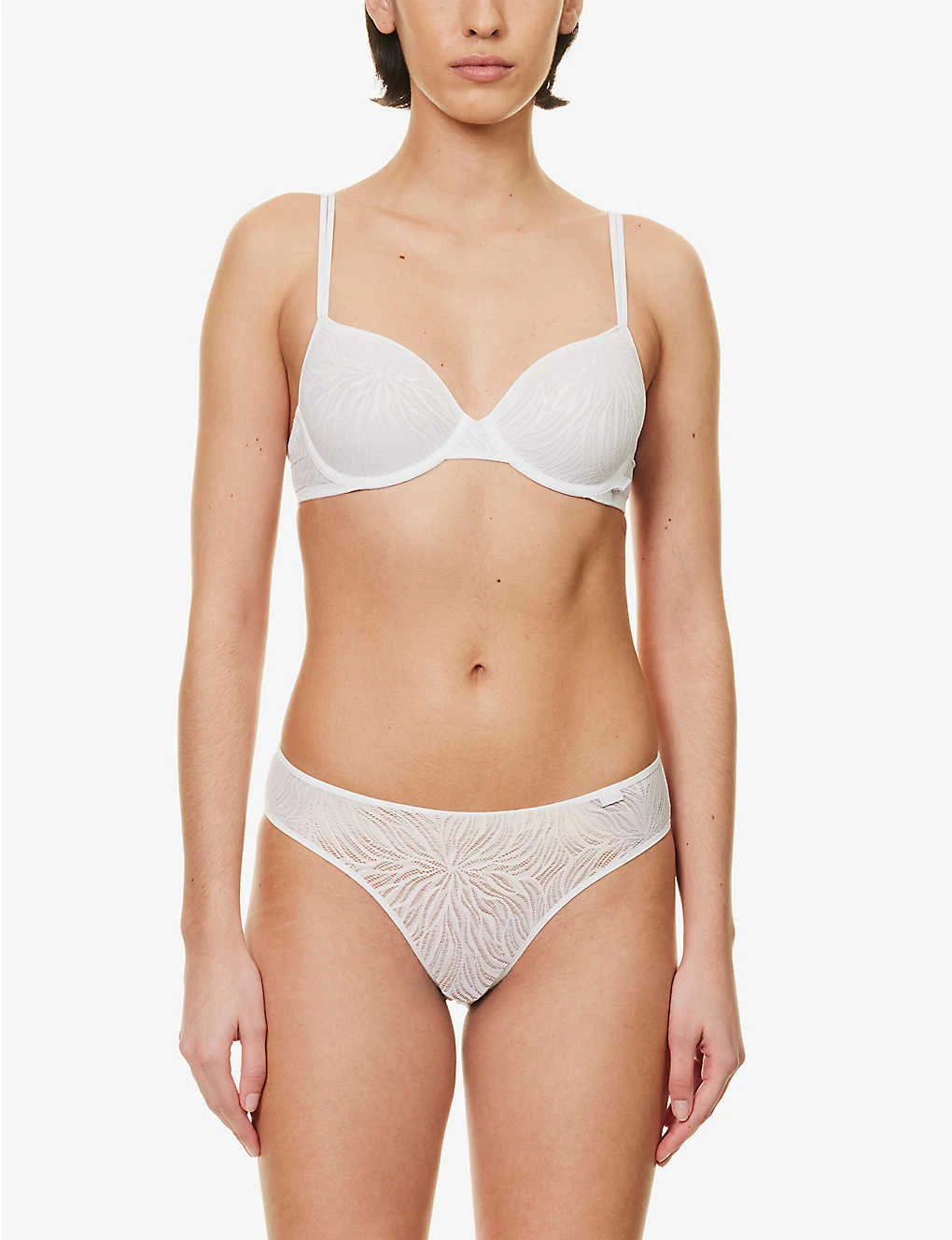 Calvin Klein Sheer Marquisette Floral-embroidered Stretch-lace Bra 3 Calvin Klein Sheer Marquisette Floral-embroidered Stretch-lace Bra - Image 3