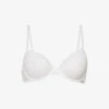 Calvin Klein Sheer Marquisette Floral-embroidered Stretch-lace Bra