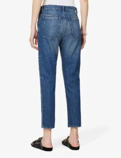 Isabel Marant Etoile Nea Mid-rise Tapered-leg Jeans -Women Clothing Store R04096988 BLUE ALT03