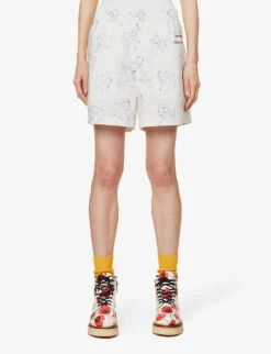 Yoshitomo Nara X Stella McCartney Graphic-print Cotton-poplin Shorts -Women Clothing Store R04099325 MULTICOLOR ALT02