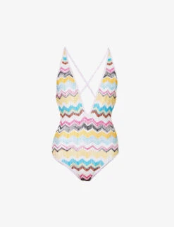 Missoni Chevron-knit V-neck Swimsuit