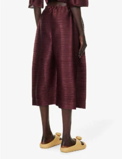 Route Wide-leg Mid-rise Knitted Trousers -Women Clothing Store R04100470 86BURGUNDY ALT03