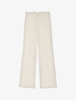 Maje Wide-leg High-rise Stretch-woven Trousers