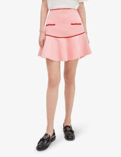 CLAUDIE PIERLOT Mysiri Braid Trim Stretch-knit Skirt 8 CLAUDIE PIERLOT Mysiri Braid Trim Stretch-knit Skirt -Women Clothing Store R04103298 DIVERS ALT02