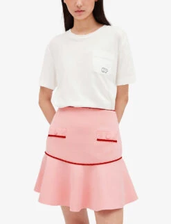 CLAUDIE PIERLOT Mysiri Braid Trim Stretch-knit Skirt 10 CLAUDIE PIERLOT Mysiri Braid Trim Stretch-knit Skirt -Women Clothing Store R04103298 DIVERS ALT04