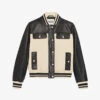 CLAUDIE PIERLOT Contrast Panelled Leather And Knit Bomber Jacket