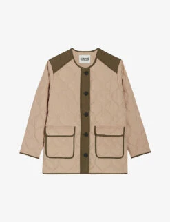 Women Clothing Store 23 CLAUDIE PIERLOT Gwen Quilted Contrast-trim Woven Coat