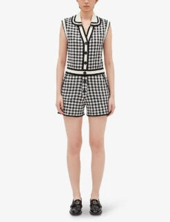 CLAUDIE PIERLOT Macombi Gingham Woven Playsuit -Women Clothing Store R04103379 DIVERS ALT02