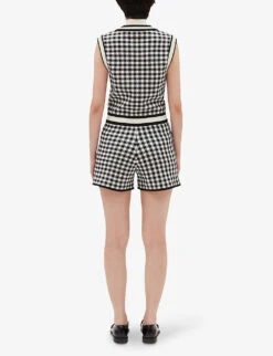 CLAUDIE PIERLOT Macombi Gingham Woven Playsuit -Women Clothing Store R04103379 DIVERS ALT03
