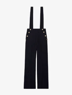 CLAUDIE PIERLOT Pames Braces-trim Stretch-woven Trousers