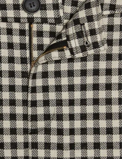 CLAUDIE PIERLOT Piny High-rise Gingham Stretch-woven Trousers -Women Clothing Store R04104035 DIVERS ALT05