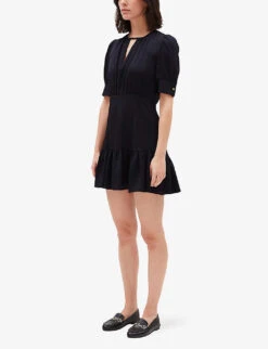 CLAUDIE PIERLOT Romana Puff-sleeve Woven Dress -Women Clothing Store R04104794 BLEUS ALT02