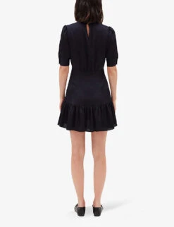 CLAUDIE PIERLOT Romana Puff-sleeve Woven Dress -Women Clothing Store R04104794 BLEUS ALT03