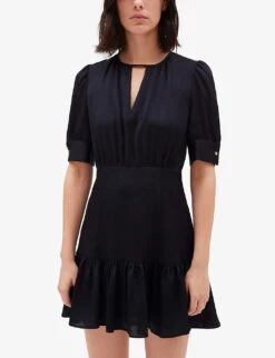 CLAUDIE PIERLOT Romana Puff-sleeve Woven Dress -Women Clothing Store R04104794 BLEUS ALT04