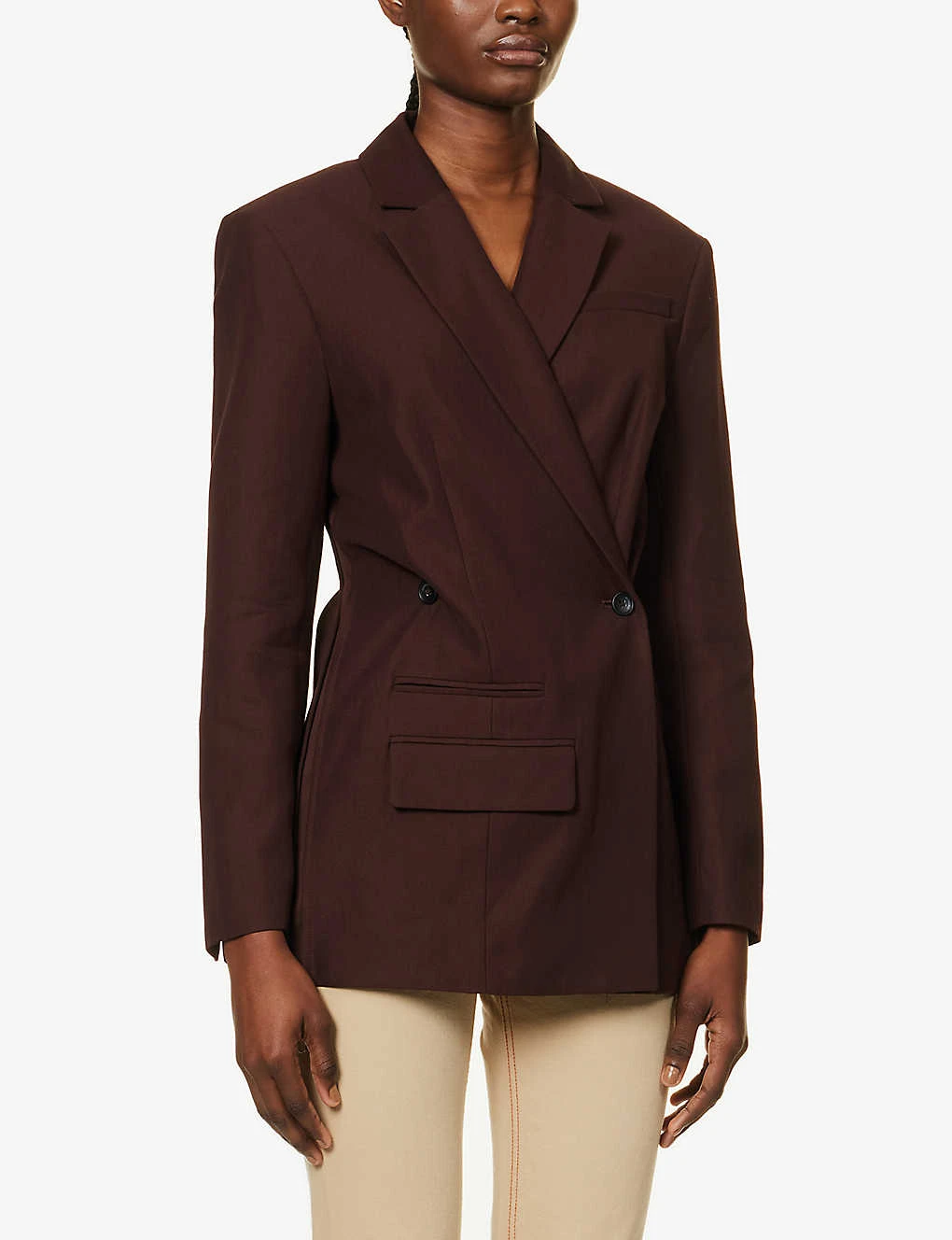 Jacquemus La Veste Tibau Double-breasted Woven Blazer 3 Jacquemus La Veste Tibau Double-breasted Woven Blazer - Image 3