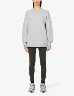 Lululemon Perfectly Oversized Cotton-jersey Sweatshirt -Women Clothing Store R04108459 LIGHTGREY ALT02