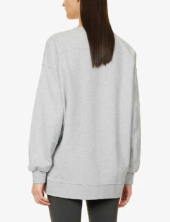 Lululemon Perfectly Oversized Cotton-jersey Sweatshirt -Women Clothing Store R04108459 LIGHTGREY ALT03